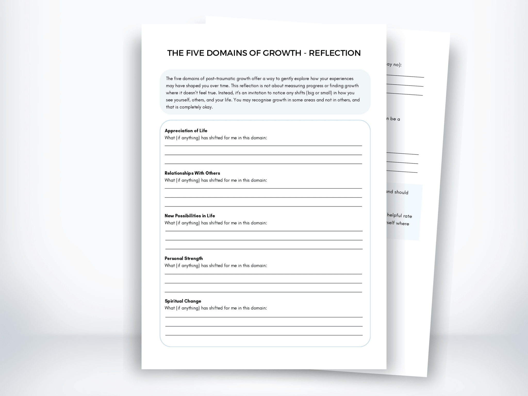 The Five Domains Of Growth Reflection Exercise | My Thriving Mind