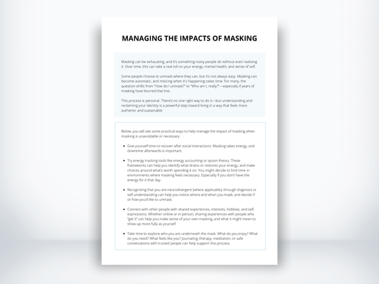The Impacts of Masking Worksheet PDF