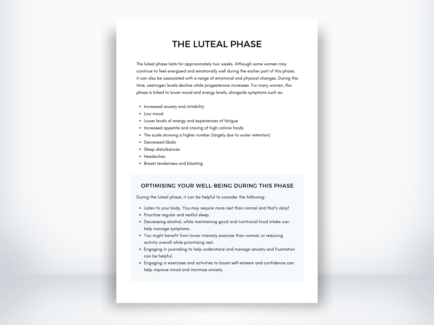 The Luteal Phase