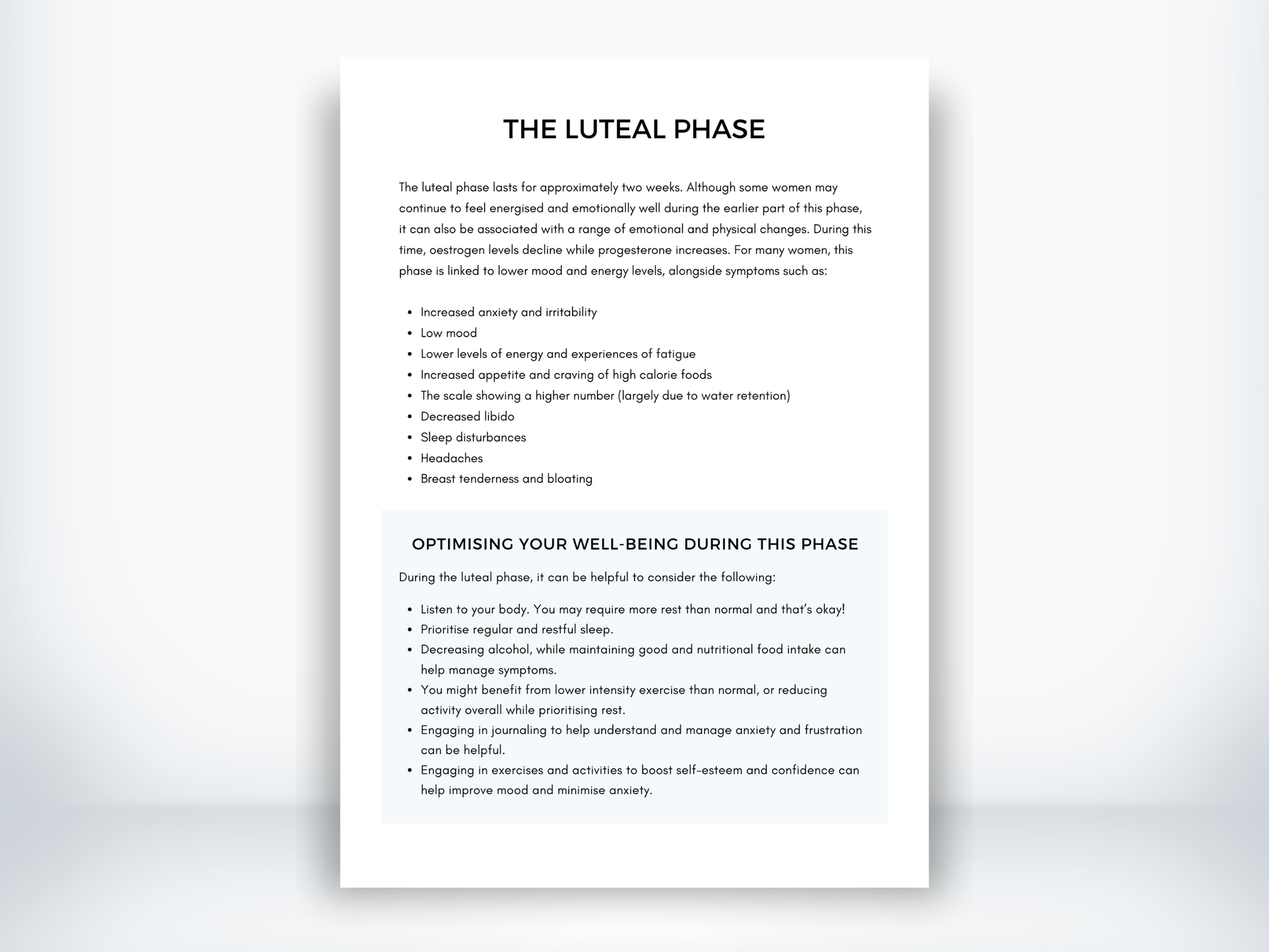The Luteal Phase