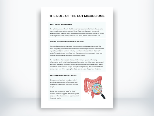 The Role Of The Gut Microbiome Handout PDF