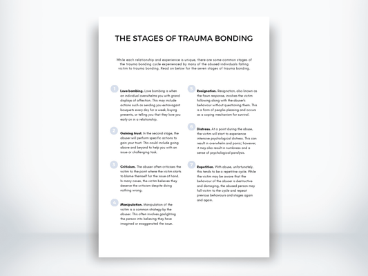 The Stages Of Trauma Bonding Handout PDF - My Thriving Mind