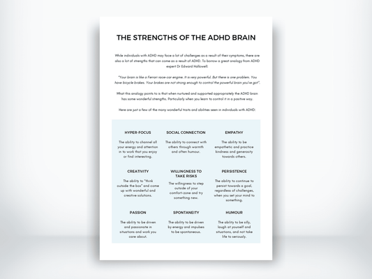 The Strengths Of The ADHD Brain Handout PDF - My Thriving Mind