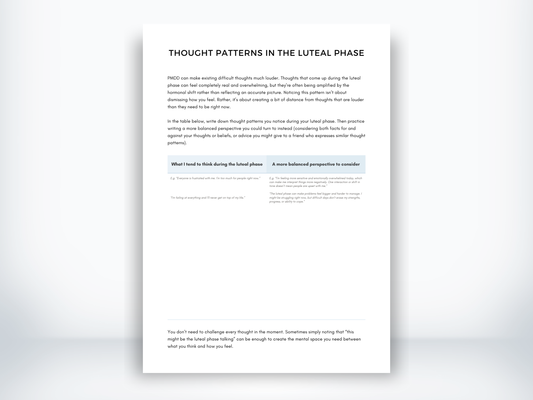 Thought Patterns in the Luteal Phase PDF