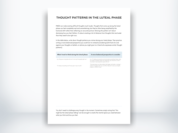 Thought Patterns in the Luteal Phase PDF