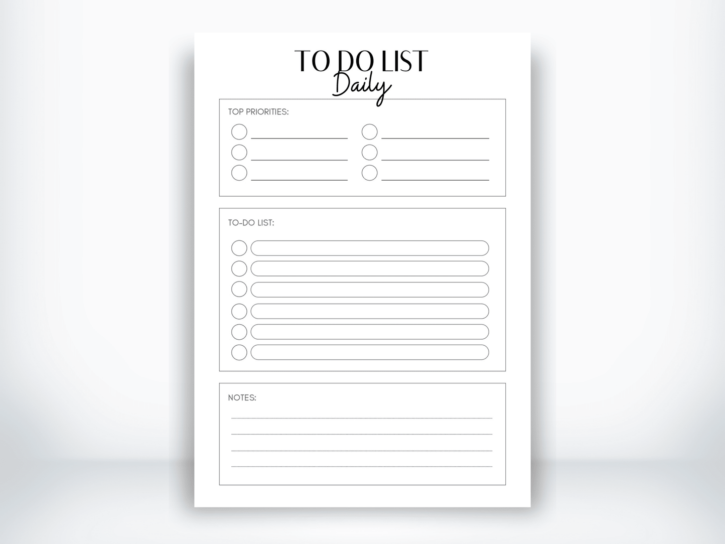 To Do List PDF - Daily - My Thriving Mind