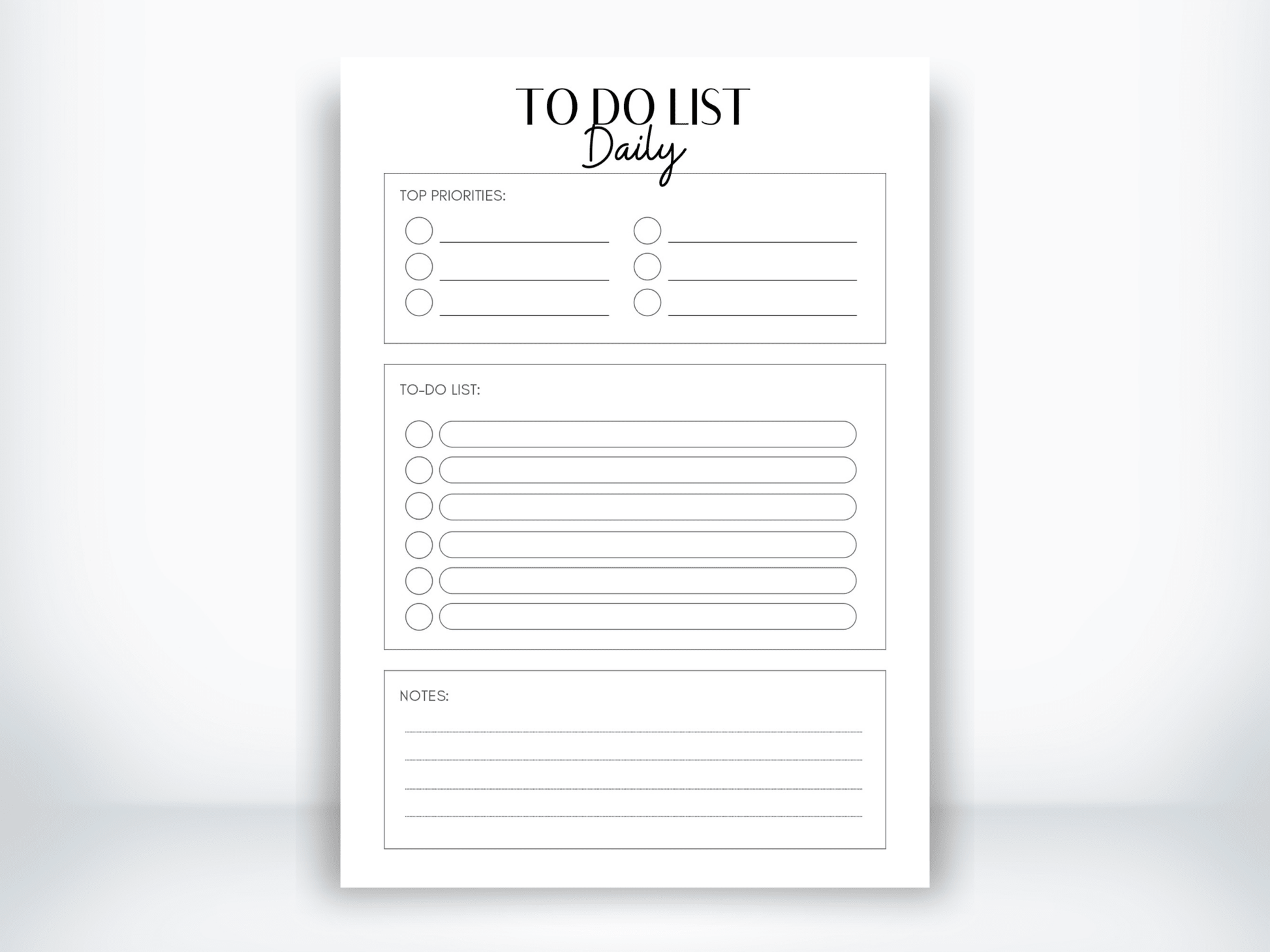 To Do List PDF - Daily - My Thriving Mind