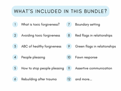 Toxic Forgiveness Therapy Worksheets