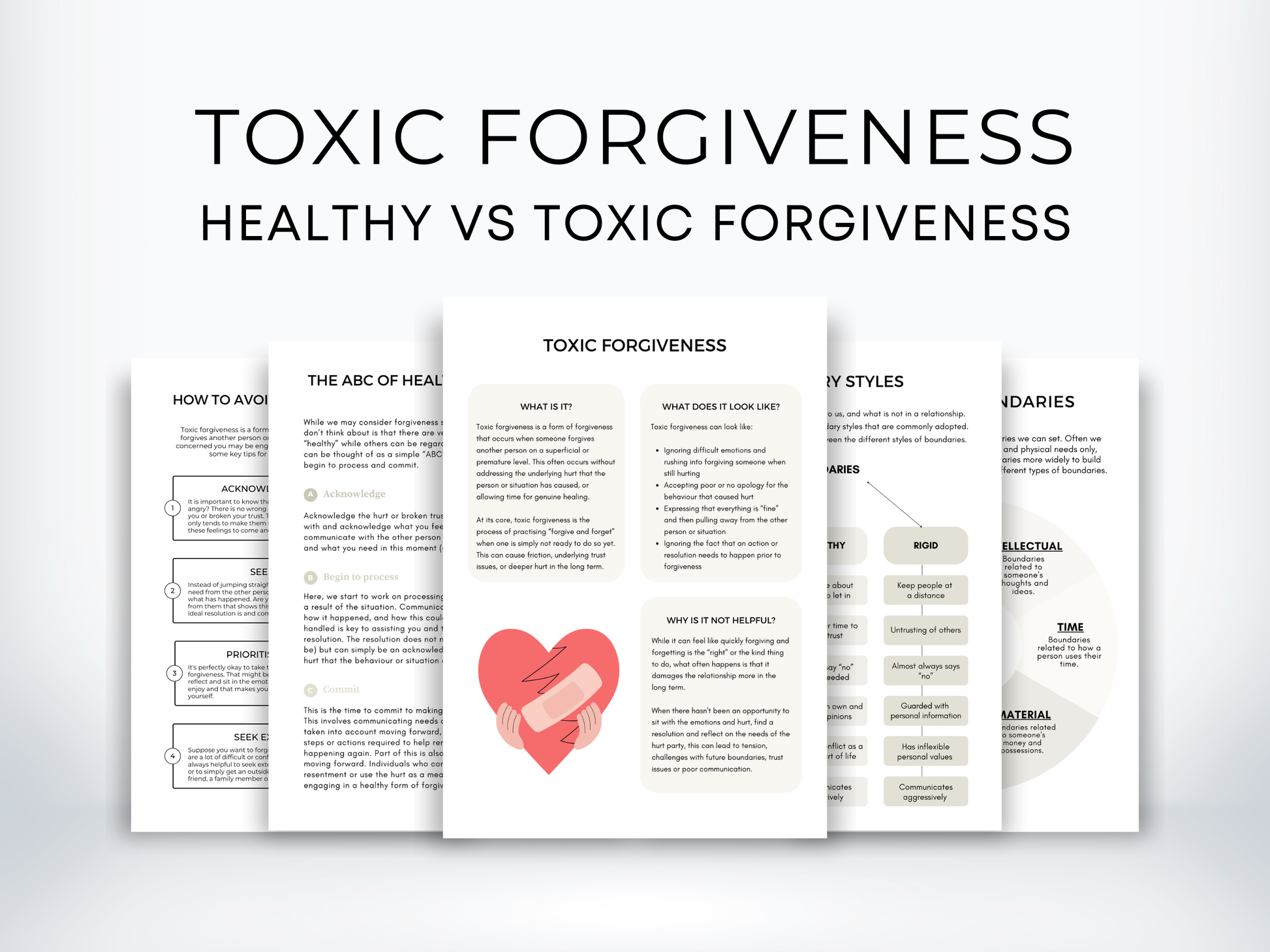 Toxic Forgiveness Therapy Worksheets