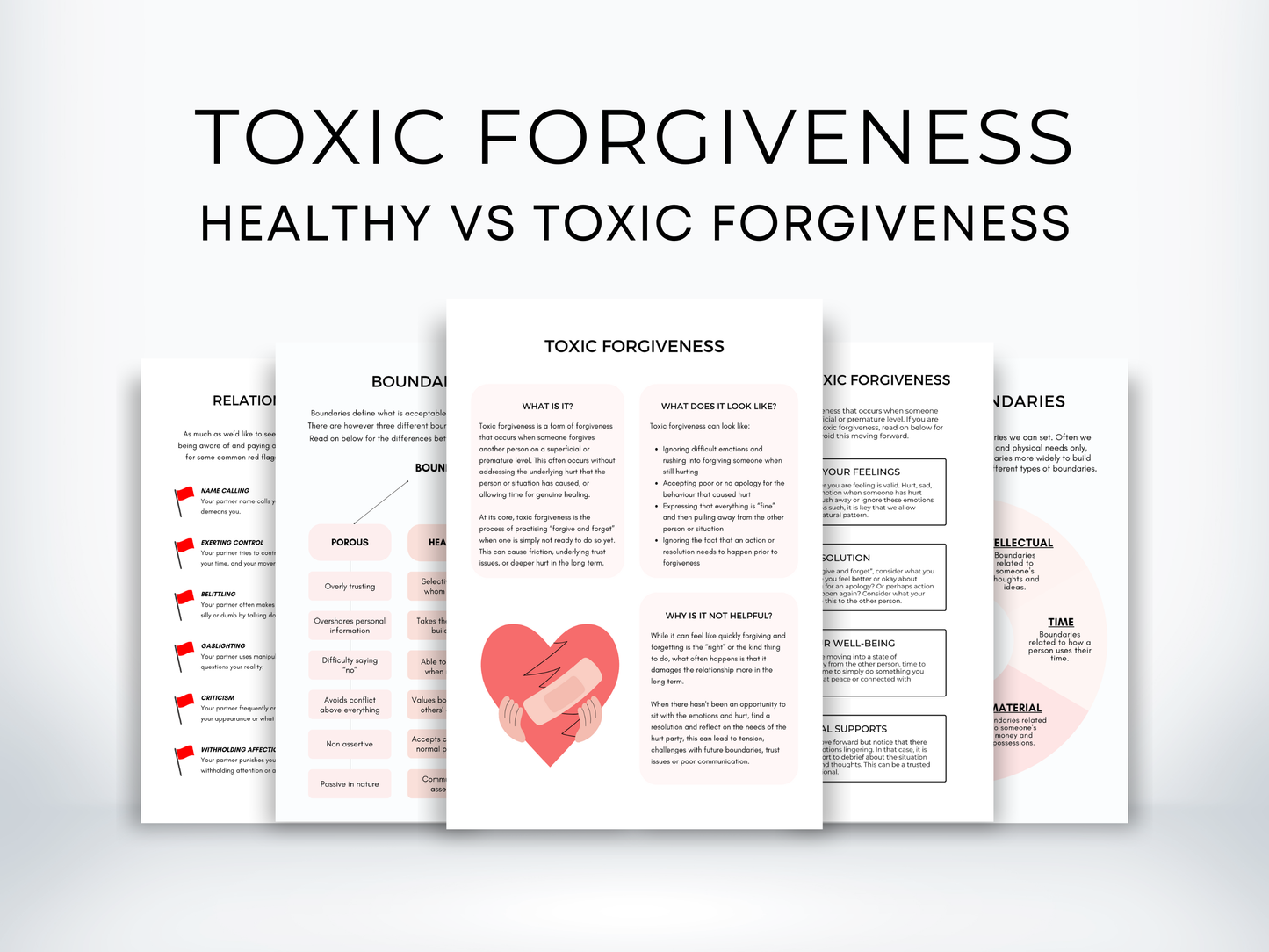 Toxic Forgiveness Therapy Worksheets