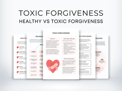 Toxic Forgiveness Therapy Worksheets