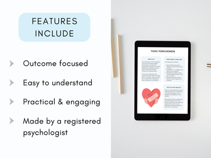 Toxic Forgiveness Therapy Worksheets