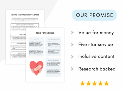 Toxic Forgiveness Therapy Worksheets