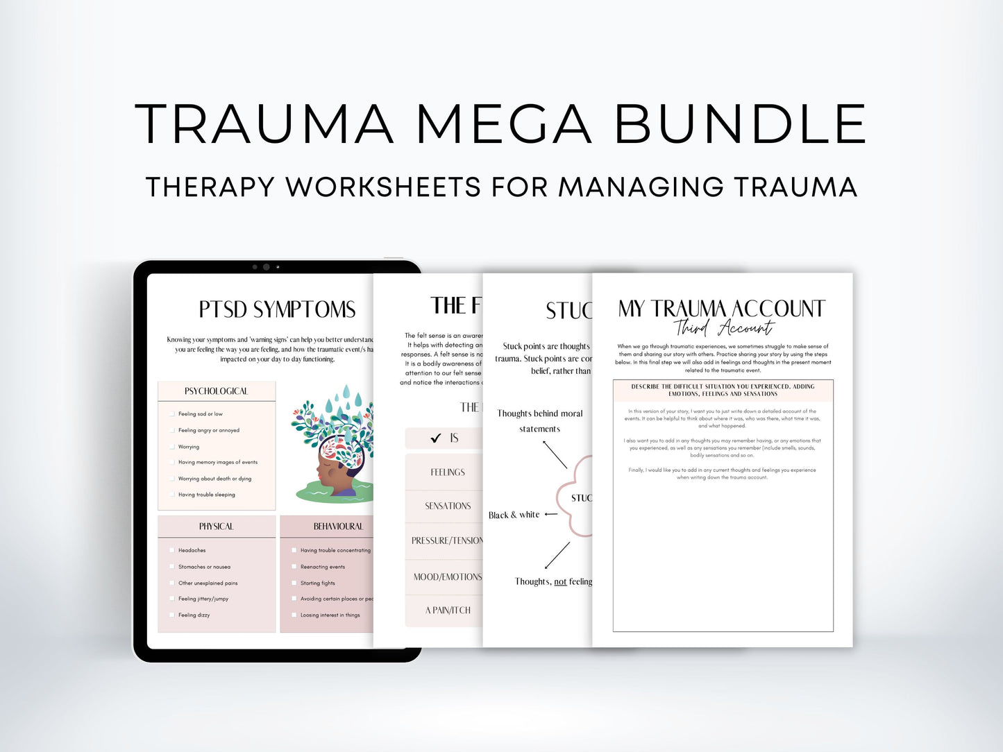 Trauma Worksheets Mega Bundle PDF