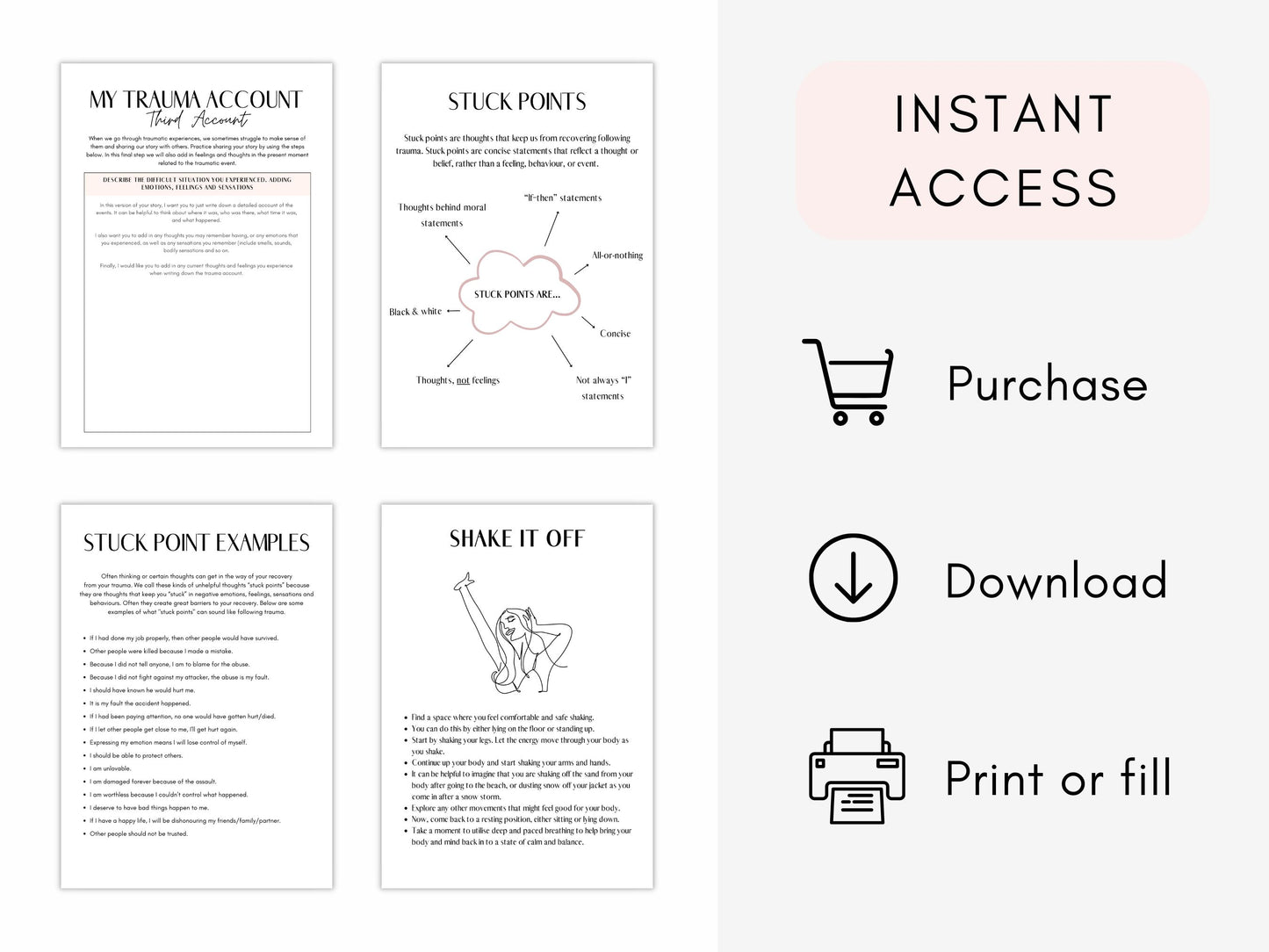 Trauma Worksheets Mega Bundle PDF