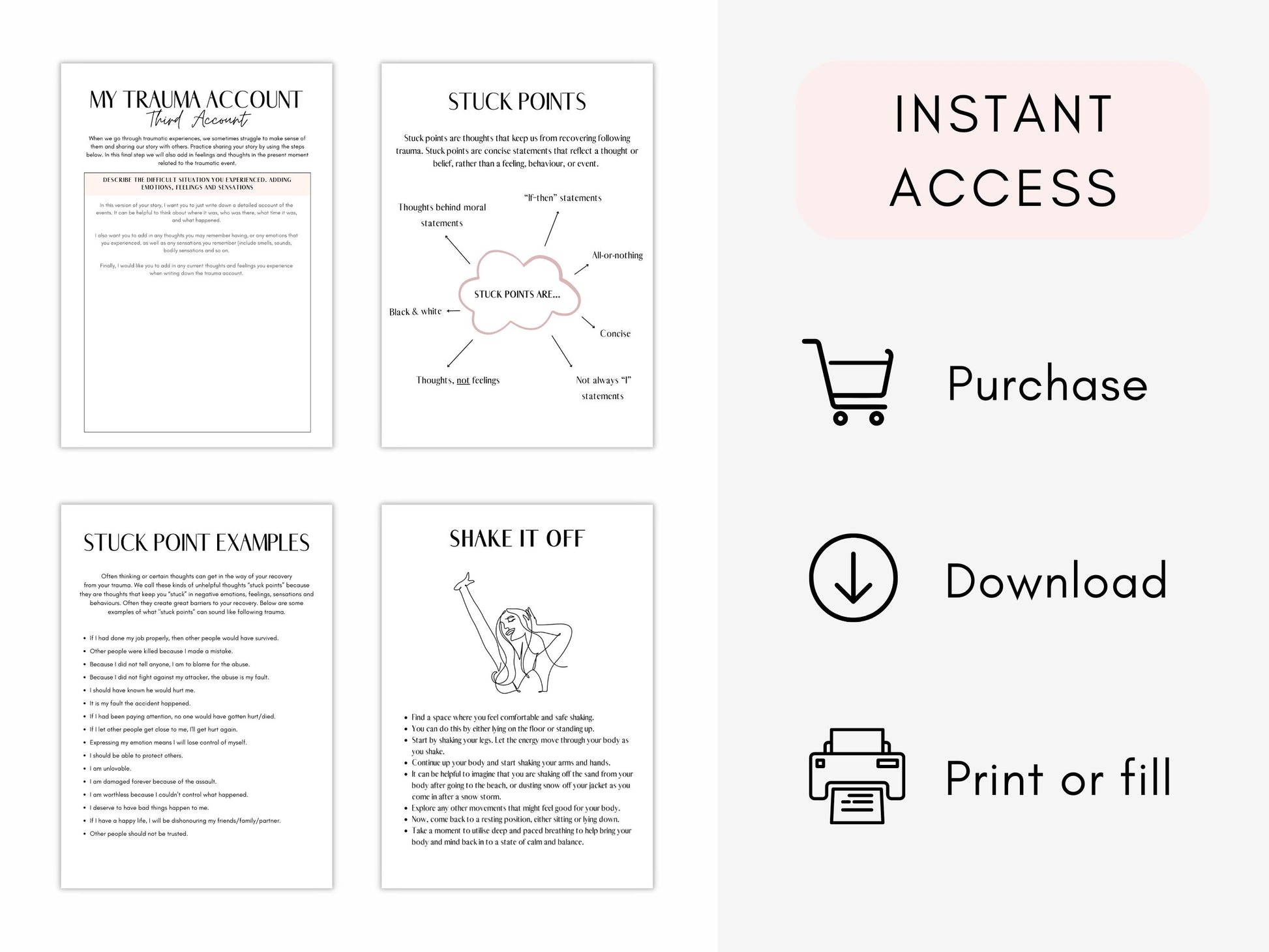 Trauma Worksheets Mega Bundle PDF