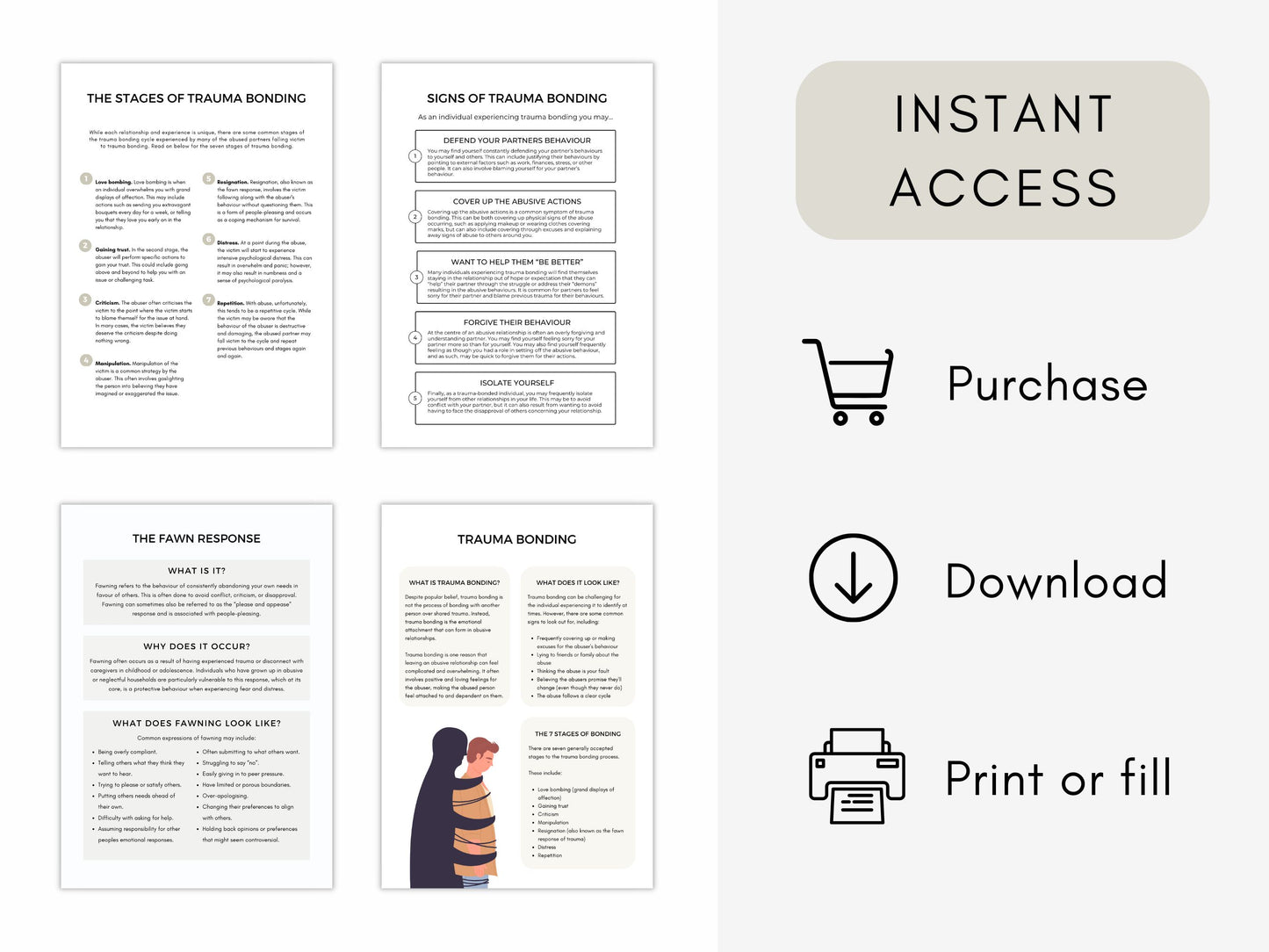 Trauma Bonding Therapy Worksheets