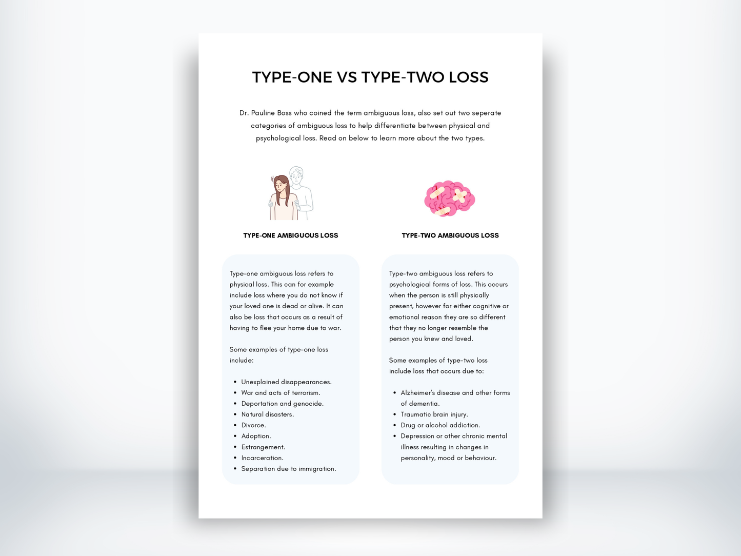 Type One vs Type Two Loss in Grief PDF