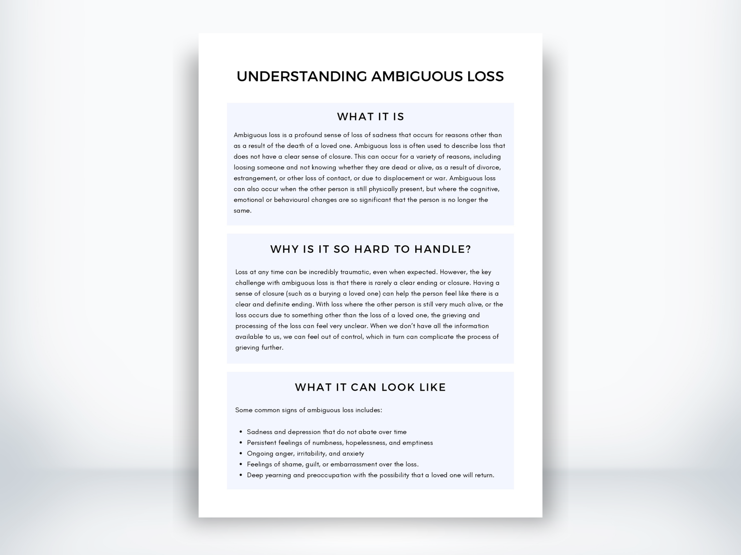 Understanding Ambiguous Loss Handout PDF