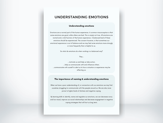 Understanding Emotions Handout PDF - My Thriving Mind