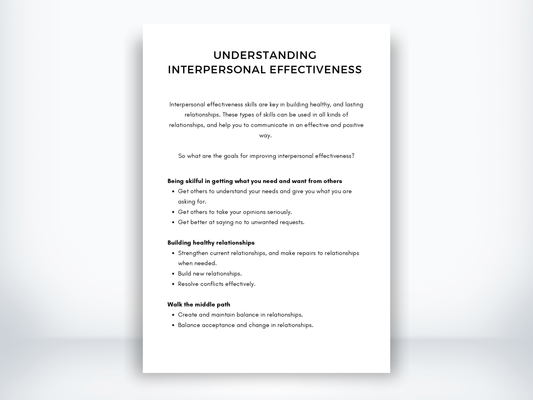 Understanding Interpersonal Effectiveness Handout PDF
