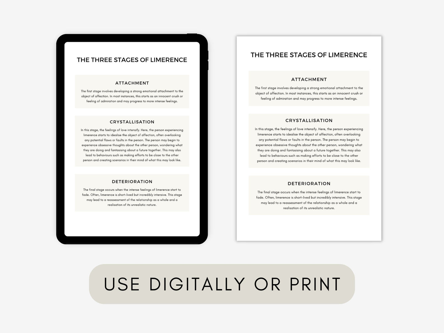 Understanding Limerence Worksheets