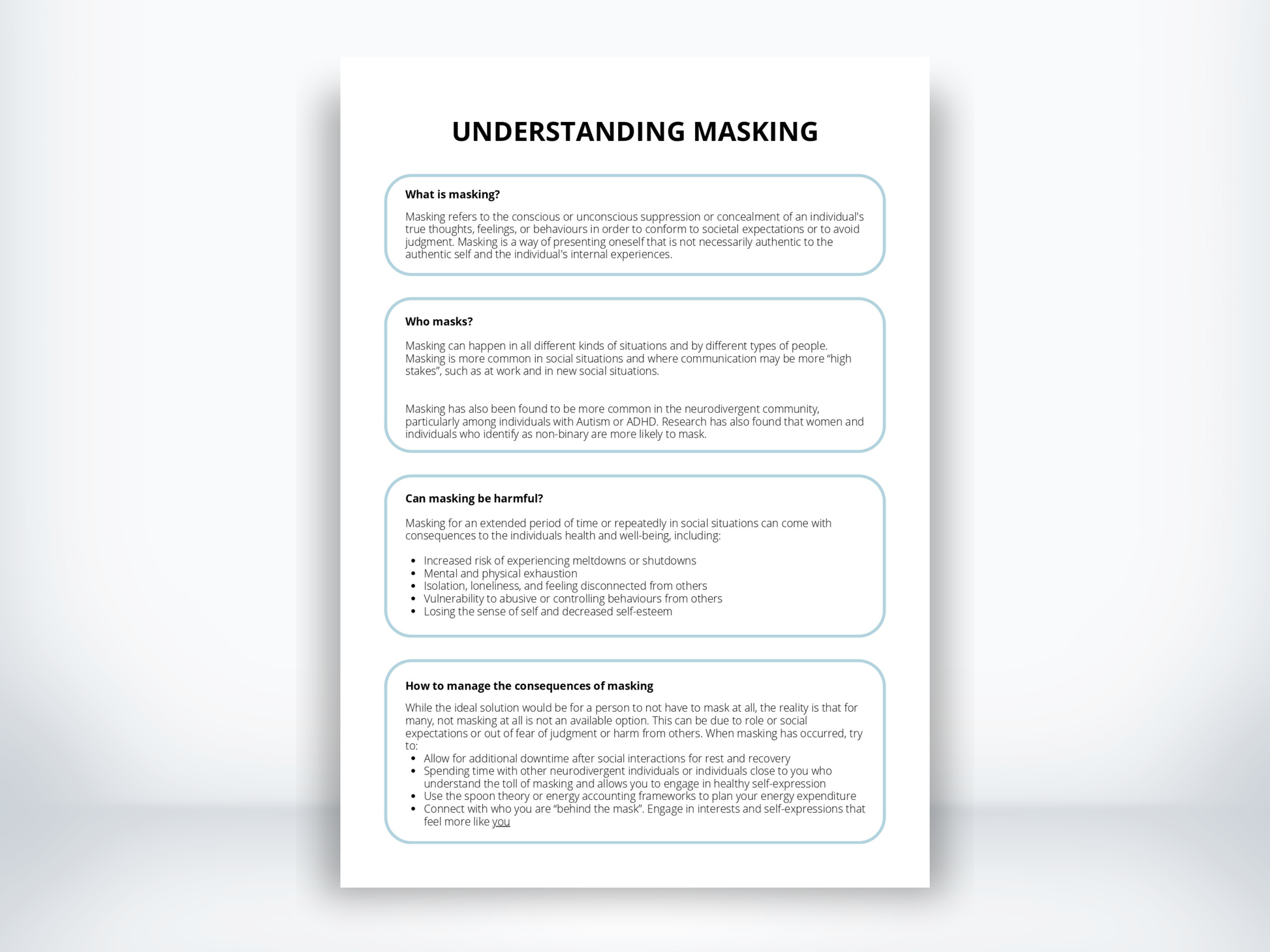 Understanding Masking Handout PDF
