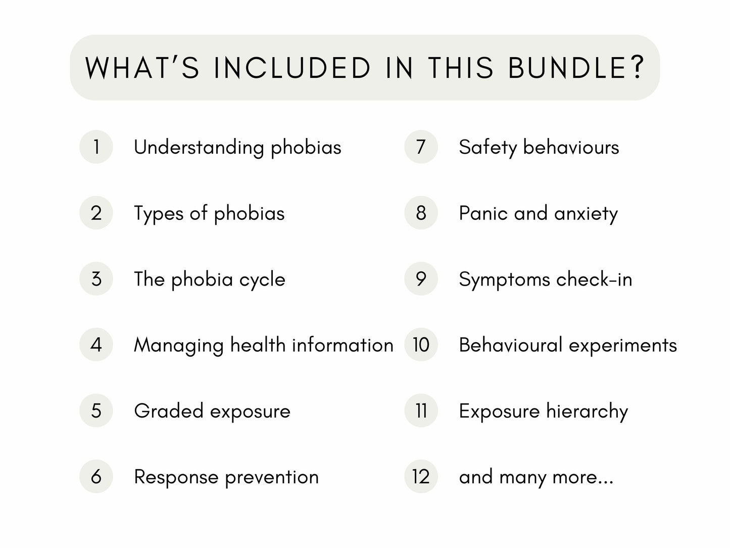 Understanding Phobias Worksheets