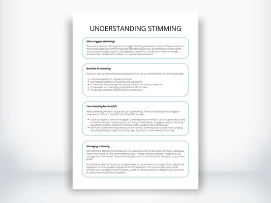 Understanding Stimming Handout PDF - My Thriving Mind