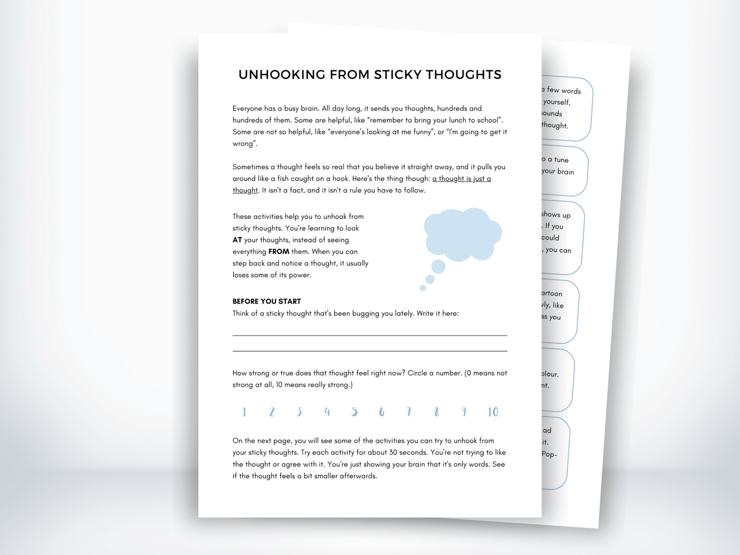 Unhooking From Sticky Thoughts PDF - My Thriving Mind
