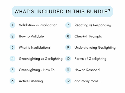 Validation vs Invalidation Worksheets