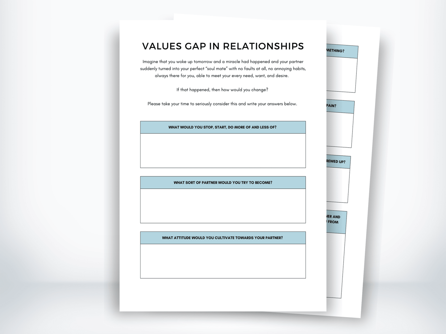 Values Gap In Relationships Worksheet PDF - My Thriving Mind