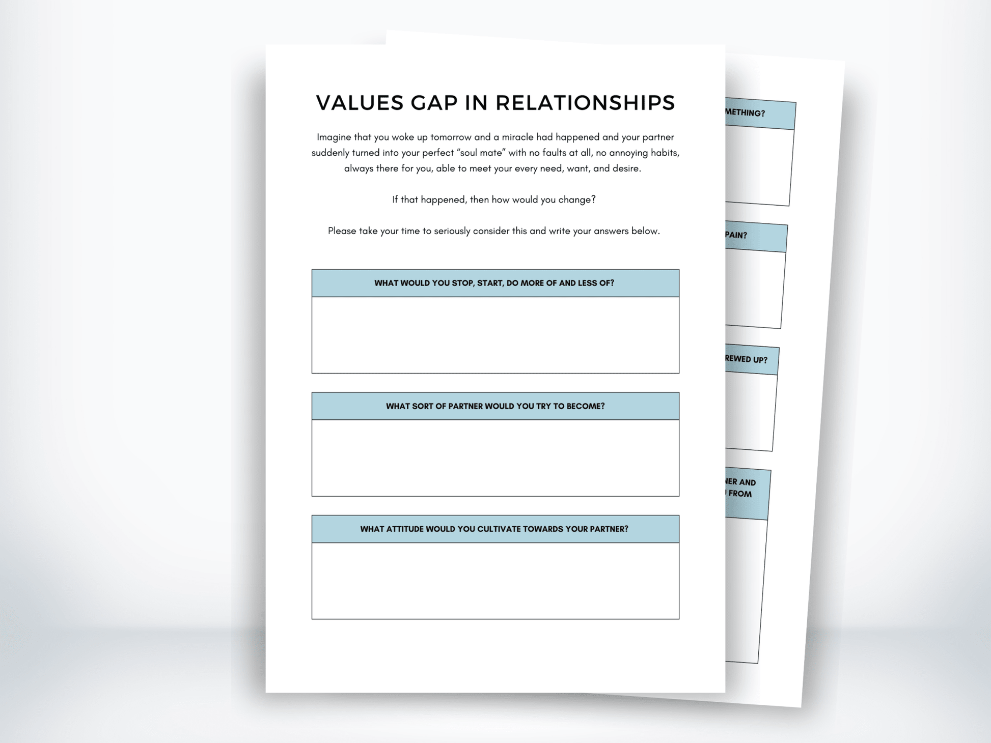Values Gap In Relationships Worksheet PDF - My Thriving Mind