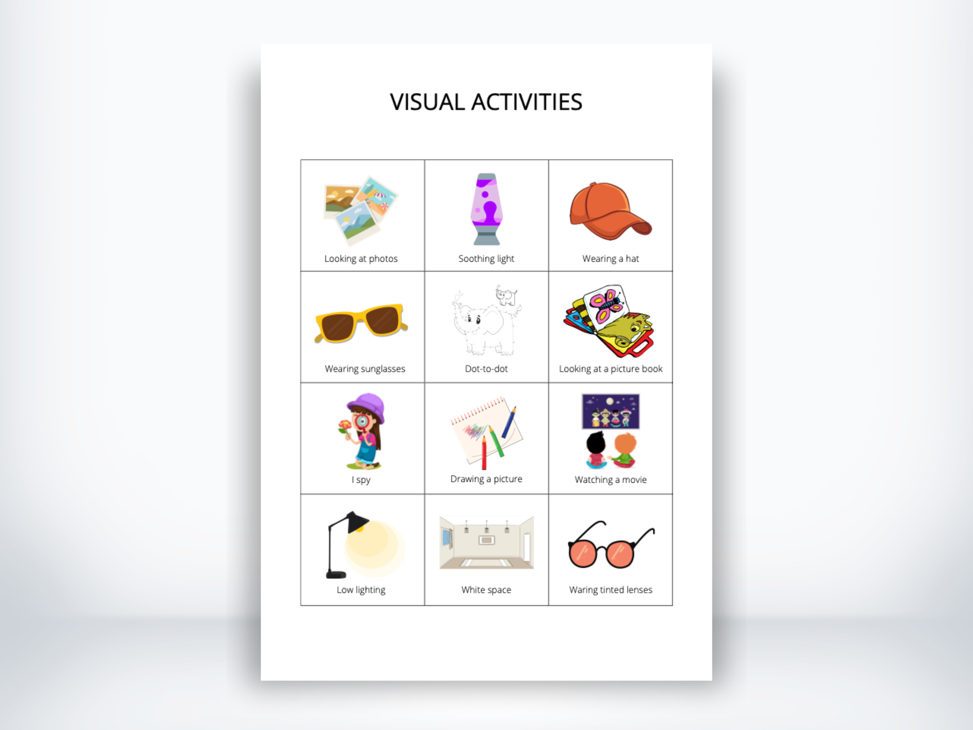 Visual Activity Cards PDF