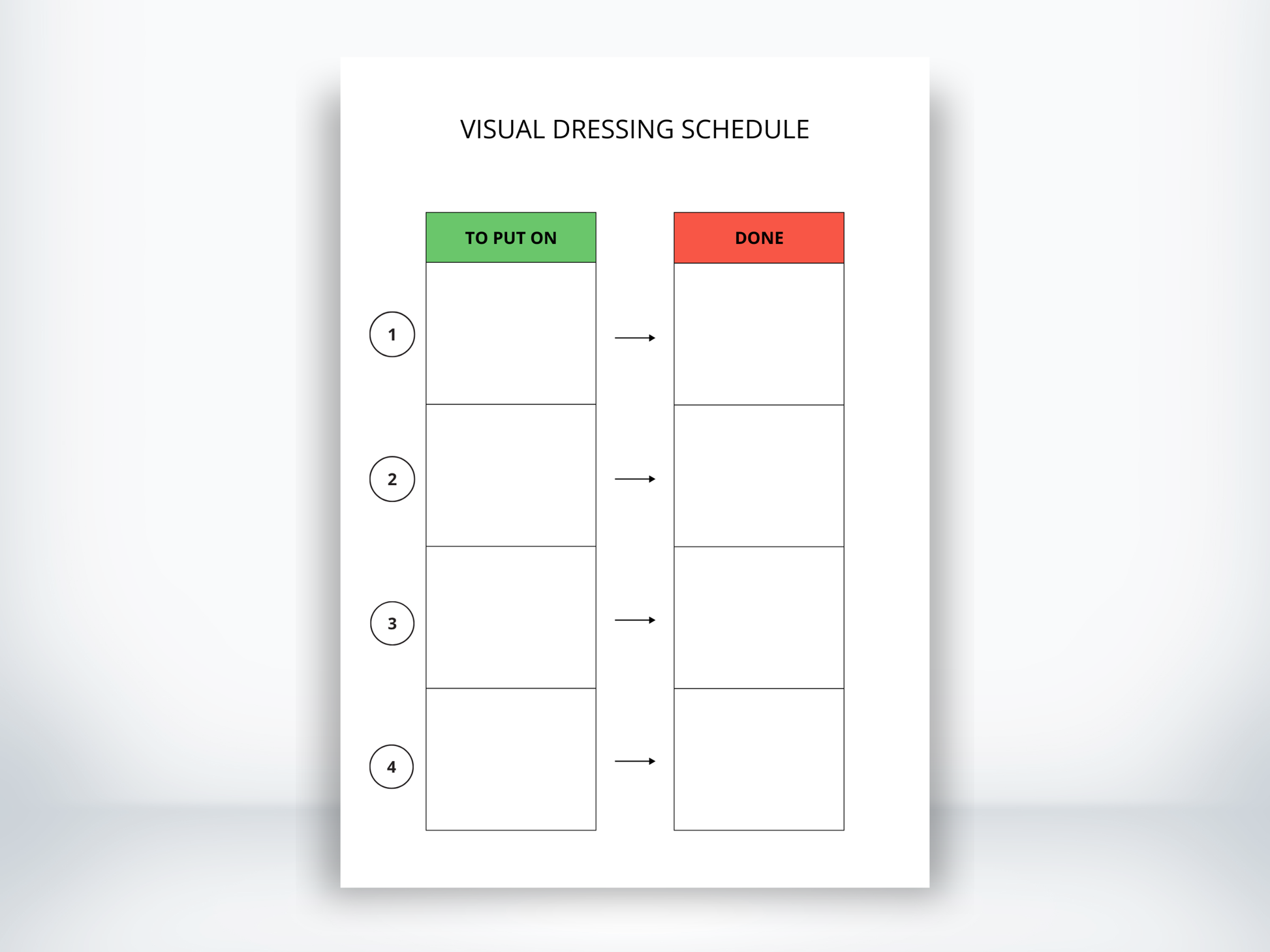 Visual Dressing Schedule PDF