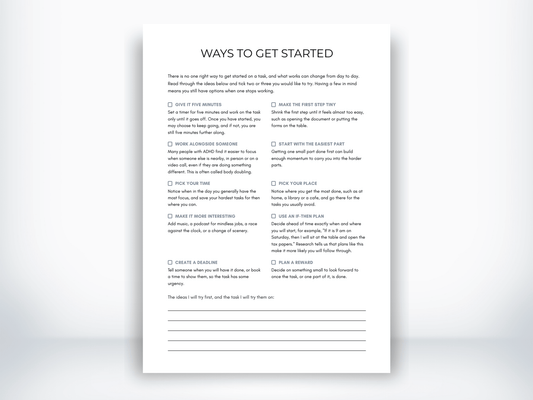 Ways to Get Started PDF - My Thriving Mind