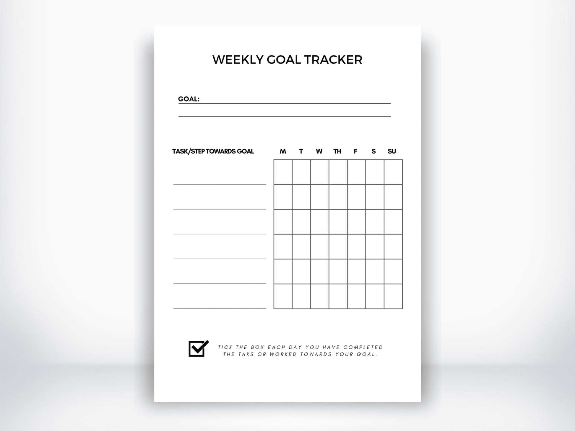 Weekly Goal Tracker PDF - My Thriving Mind