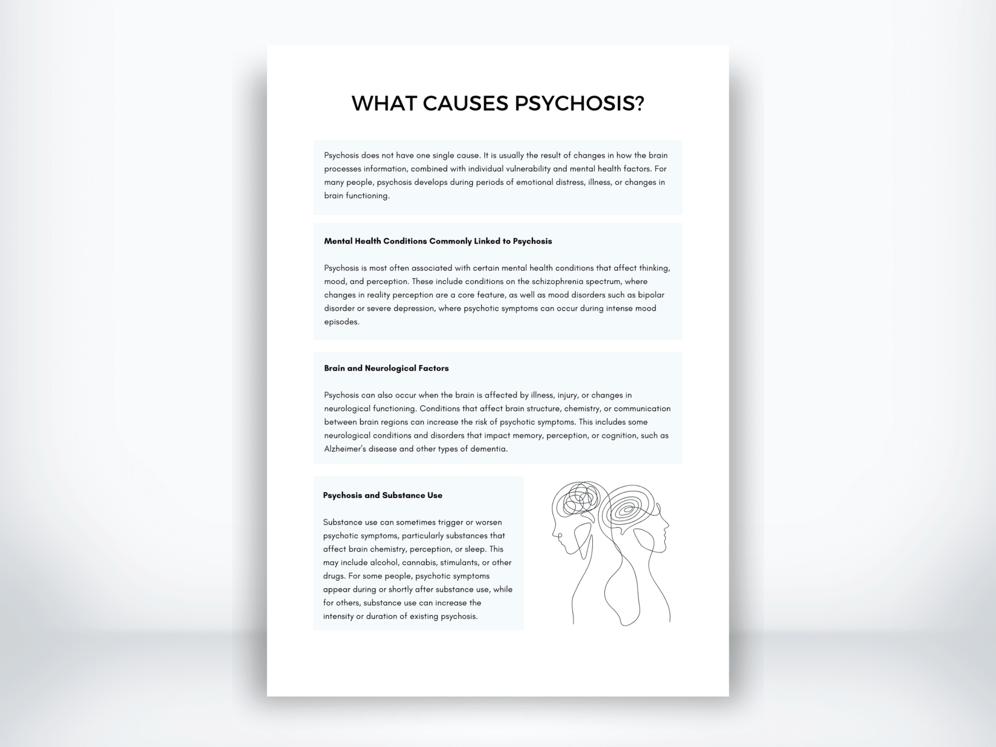 What Causes Psychosis Handout PDF - My Thriving Mind