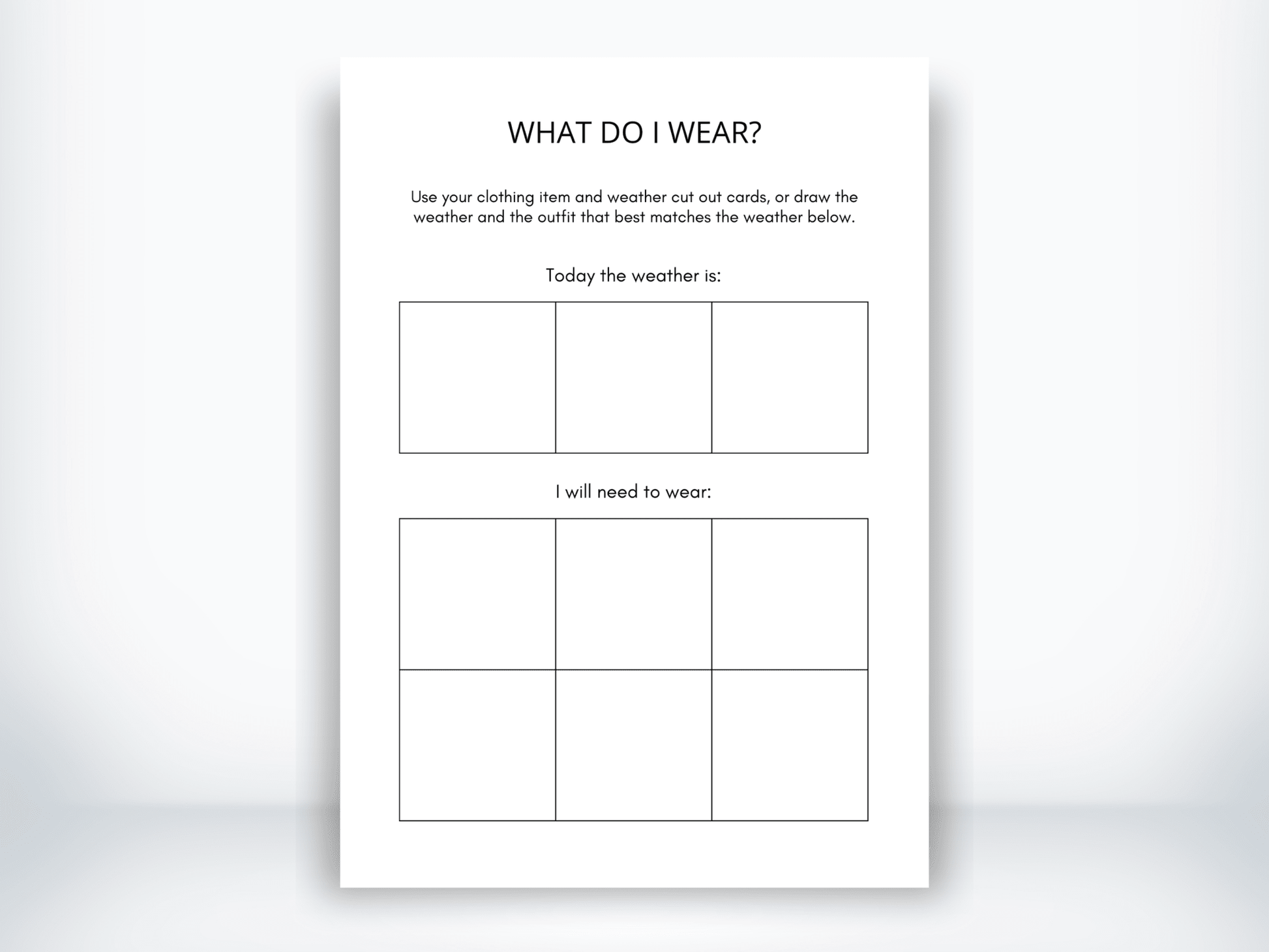 What Do I Wear Visual Schedule Template PDF - My Thriving Mind