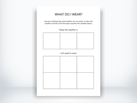 What Do I Wear Visual Schedule Template PDF