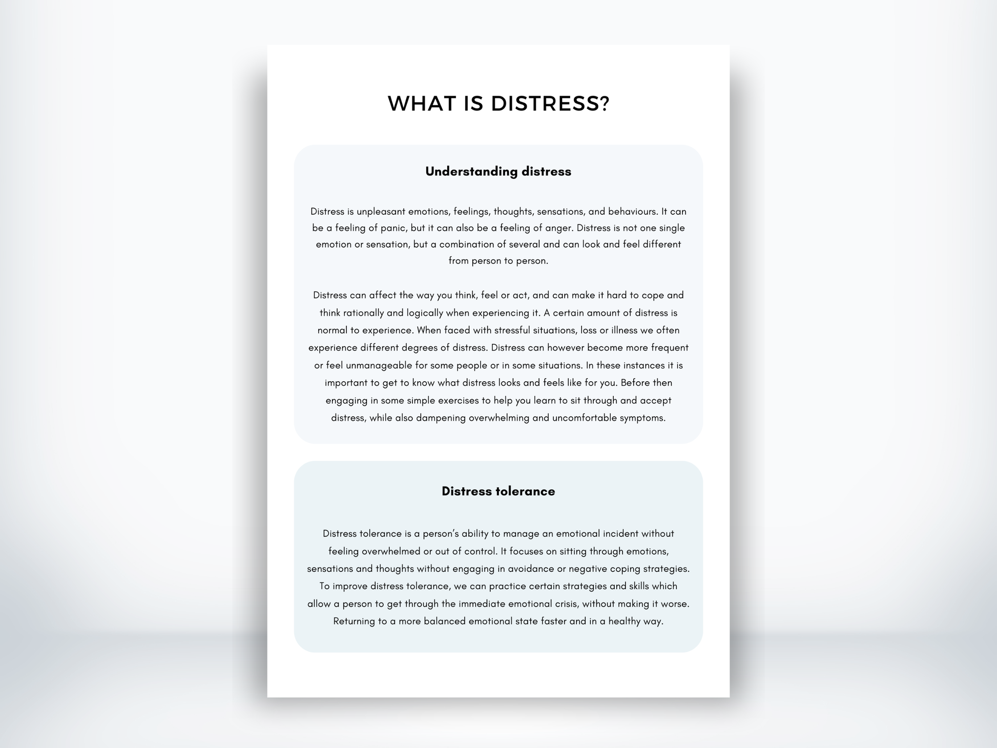 What Is Distress Handout PDF