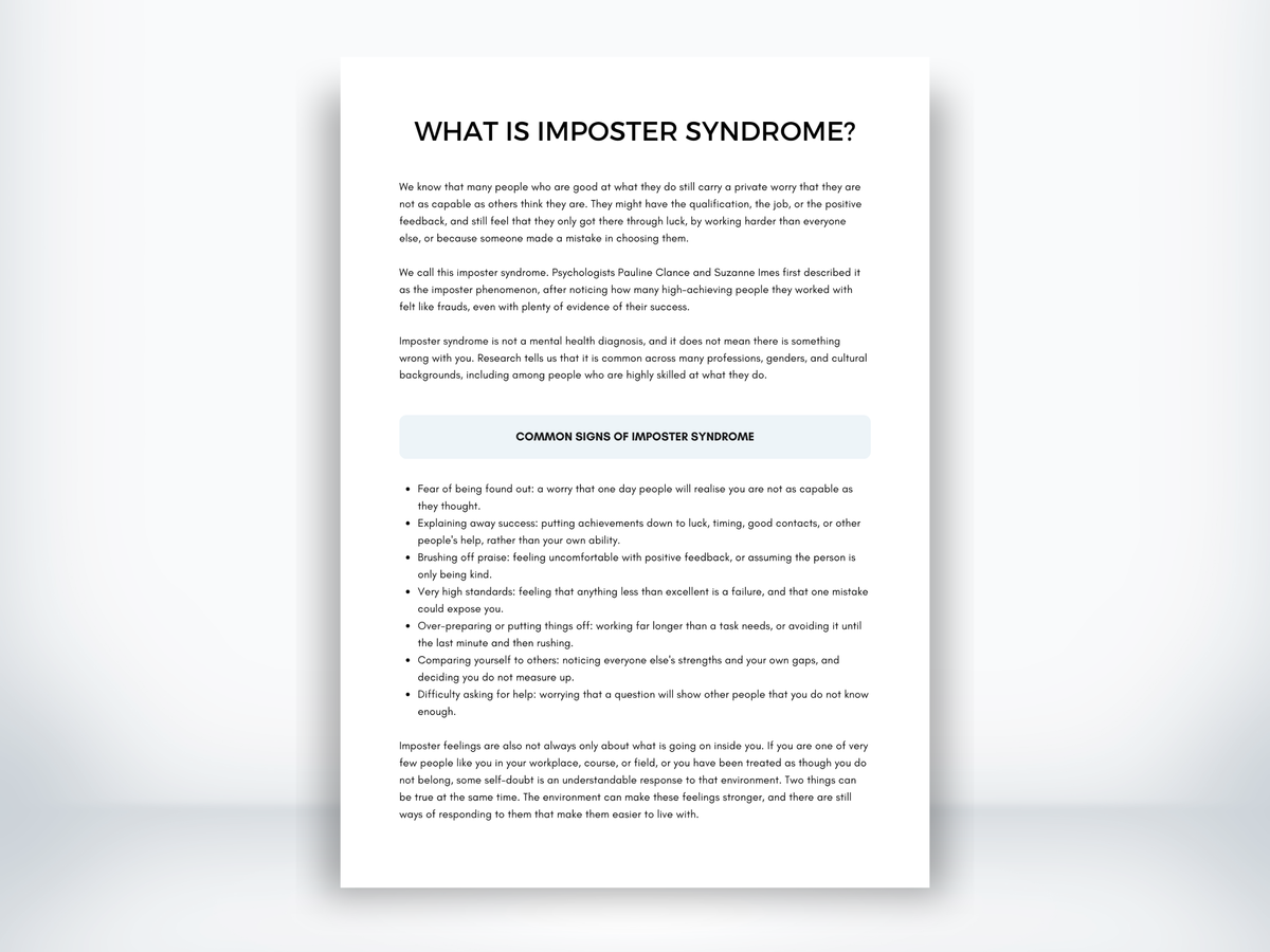 What Is Imposter Syndrome PDF