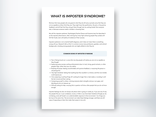 What Is Imposter Syndrome PDF