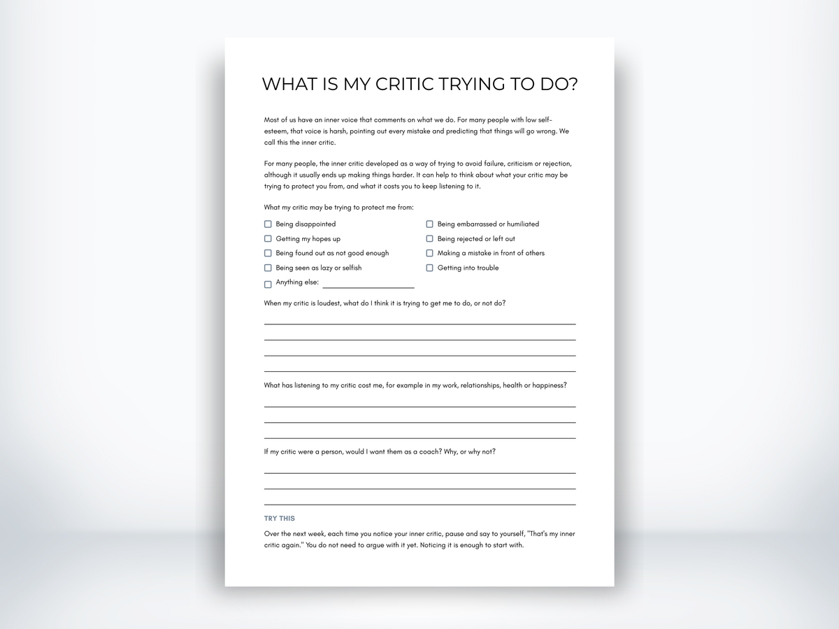 What Is My Inner Critic Trying to Do PDF