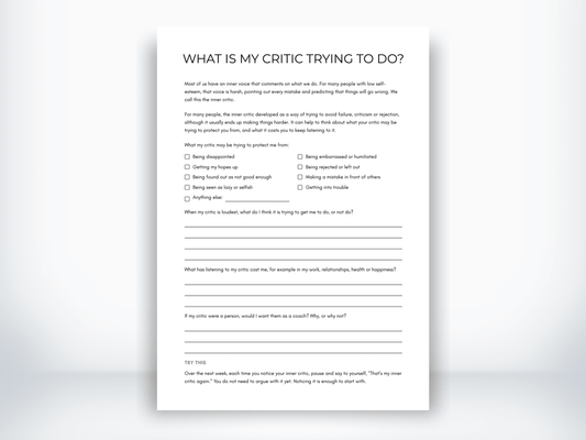 What Is My Inner Critic Trying to Do PDF - My Thriving Mind