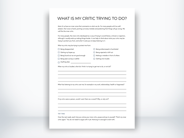 What Is My Inner Critic Trying to Do PDF