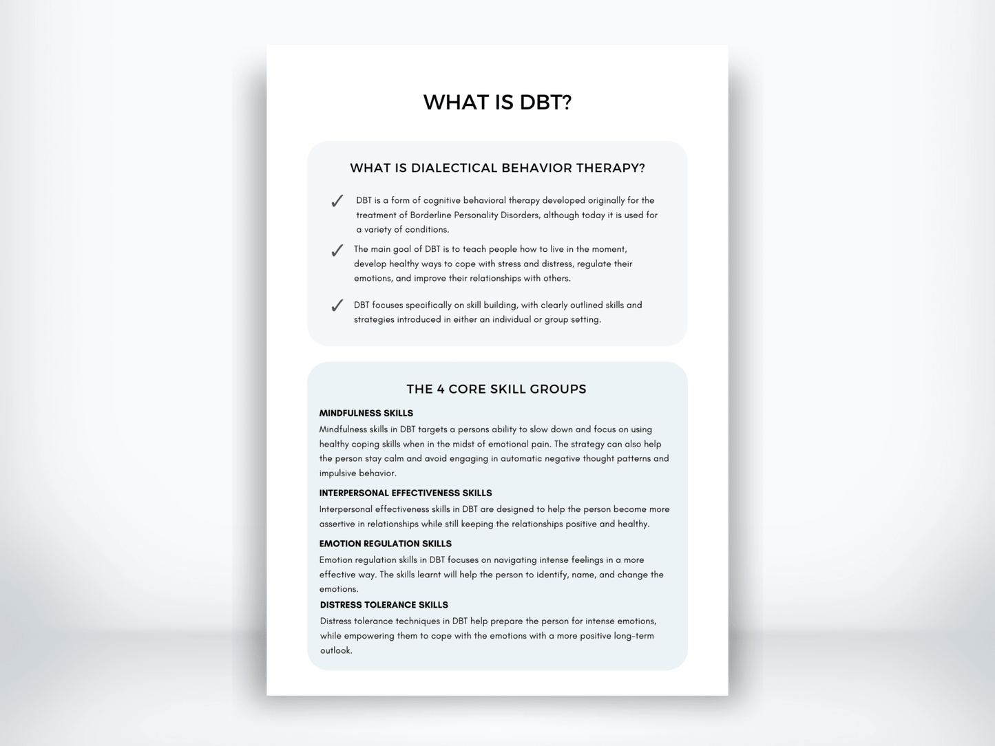 What is Dialectic Behaviour Therapy Handout PDF - My Thriving Mind