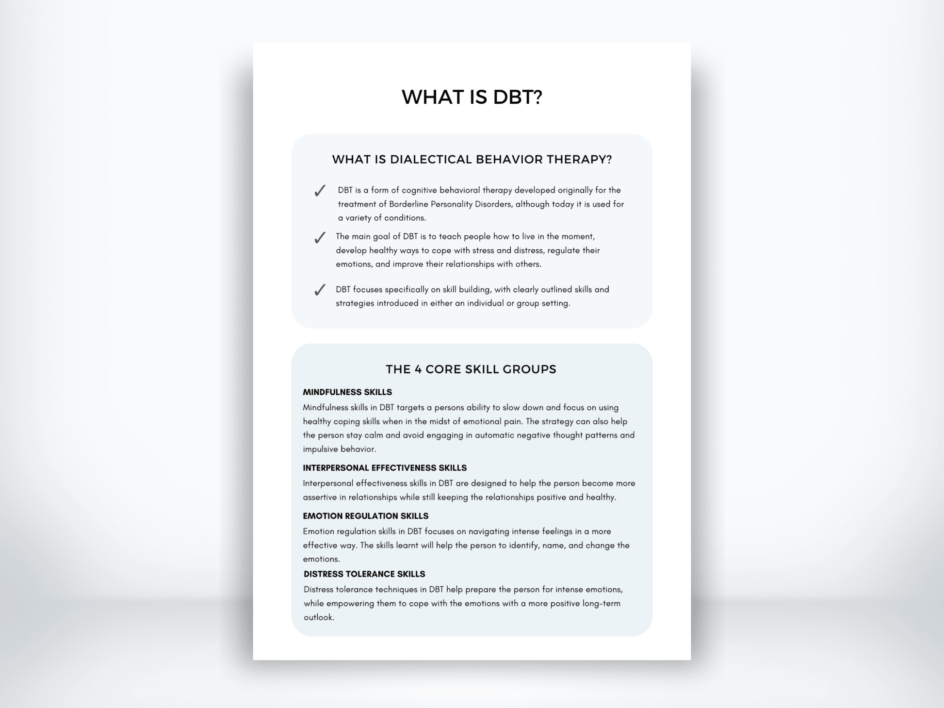 What is Dialectic Behaviour Therapy Handout PDF - My Thriving Mind