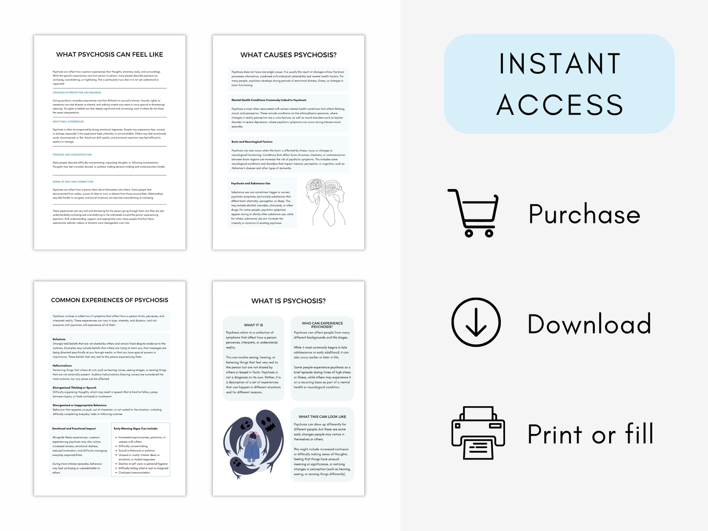 Understanding Psychosis Worksheets