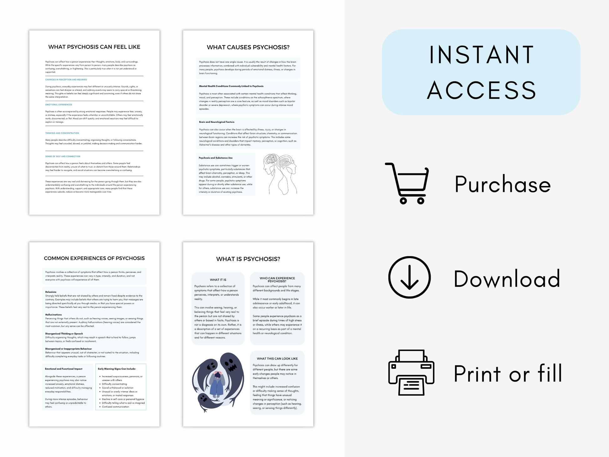 Understanding Psychosis Worksheets